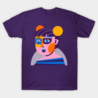 Flat Abstract Portrait Shapes T-Shirt